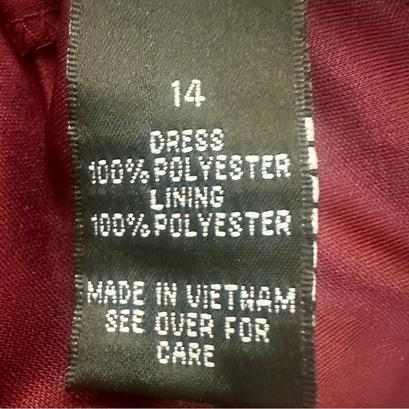 Vntg Burgundy Lace Layered Whimsigoth Fairy Grunge Dress 14 Y2K Office Siren - Picture 8 of 8